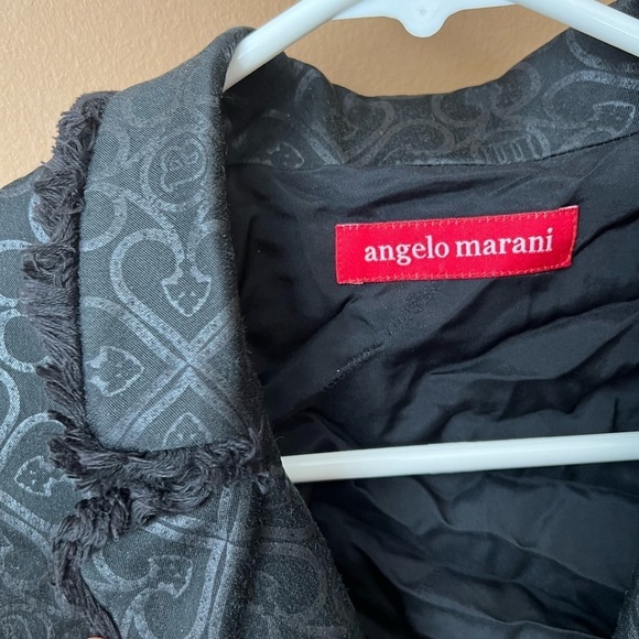 ANGELO MARANI Women’s Unique Blazer Size 42 Patterned Fringe Lace Whimsigoth - Picture 2 of 8